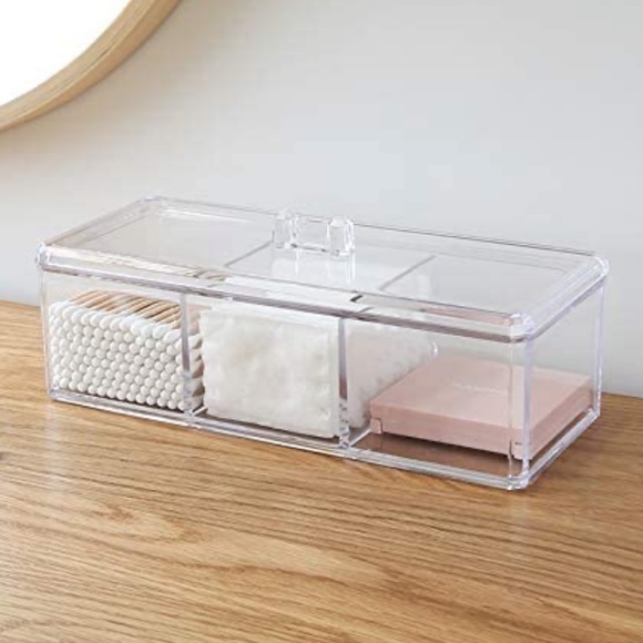 ELLE 3 Compartment Cosmetic Organizer with Lid - Picture 5 of 7